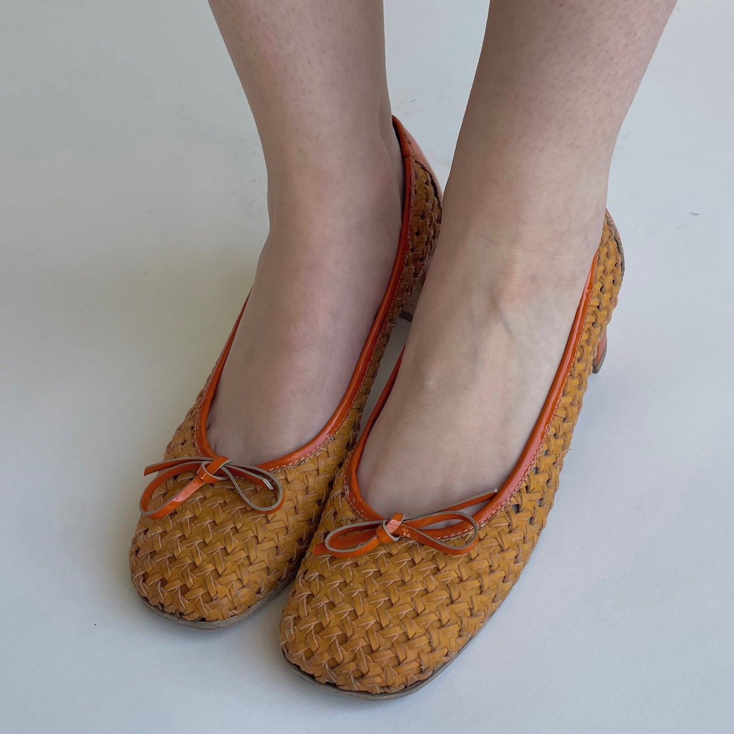 miu miu woven ballet heels