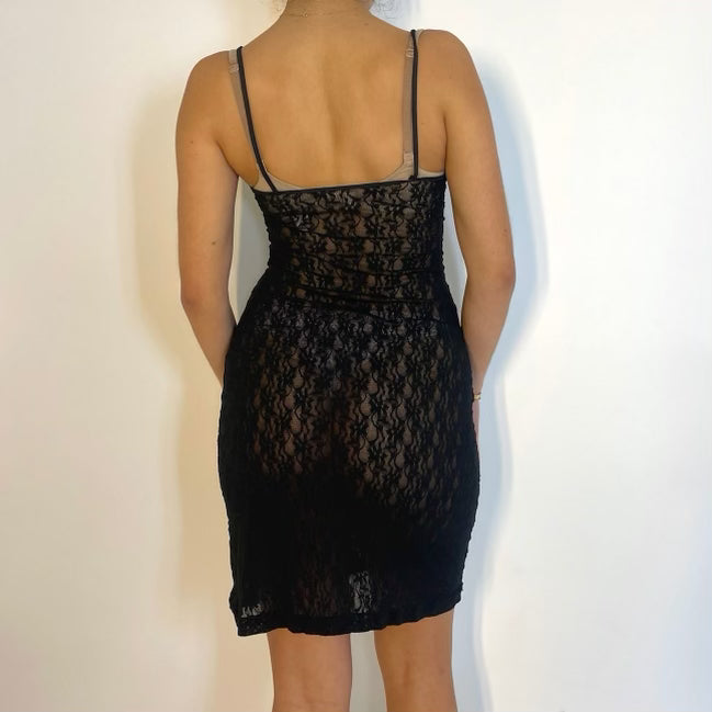 black lace dress