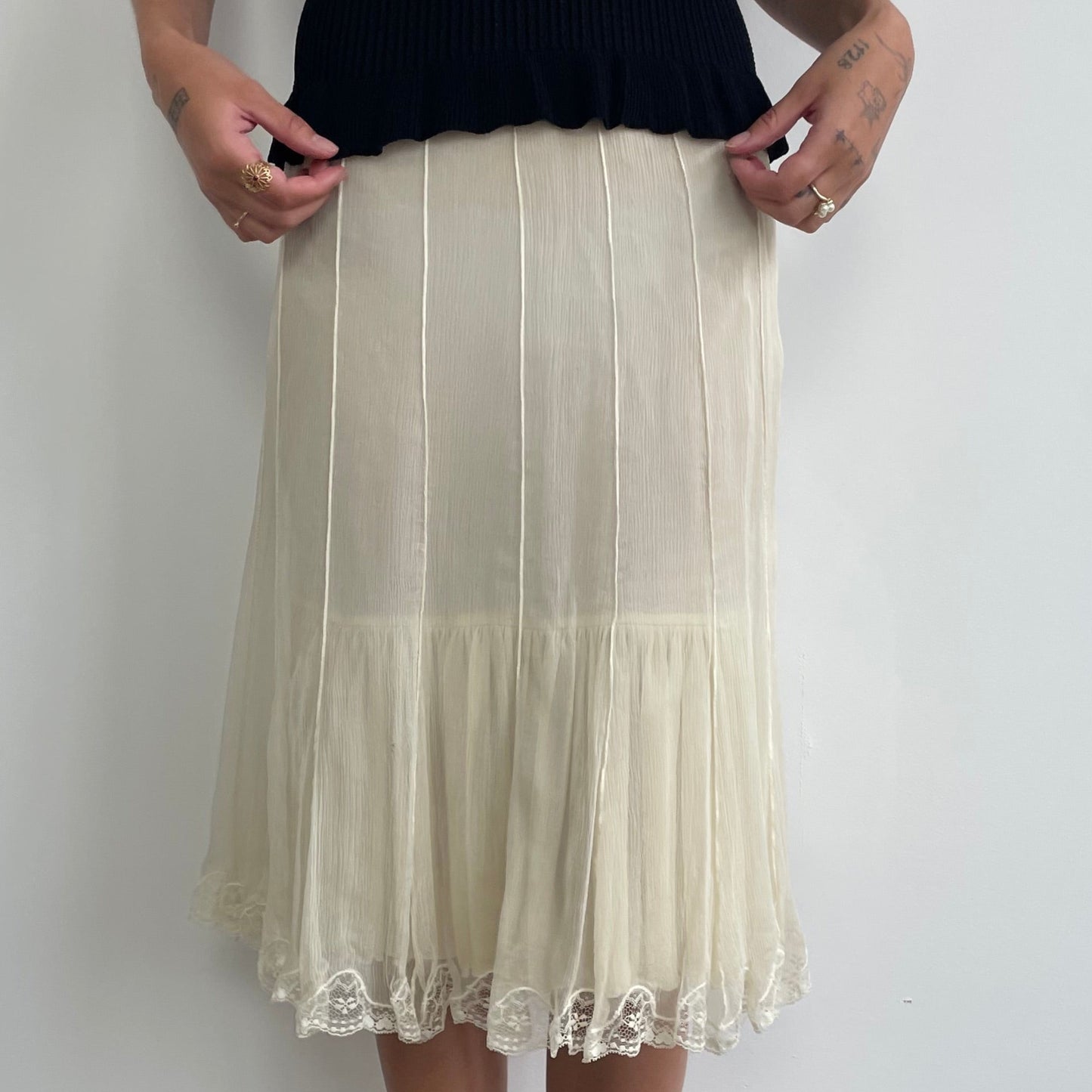 blumarine cream skirt