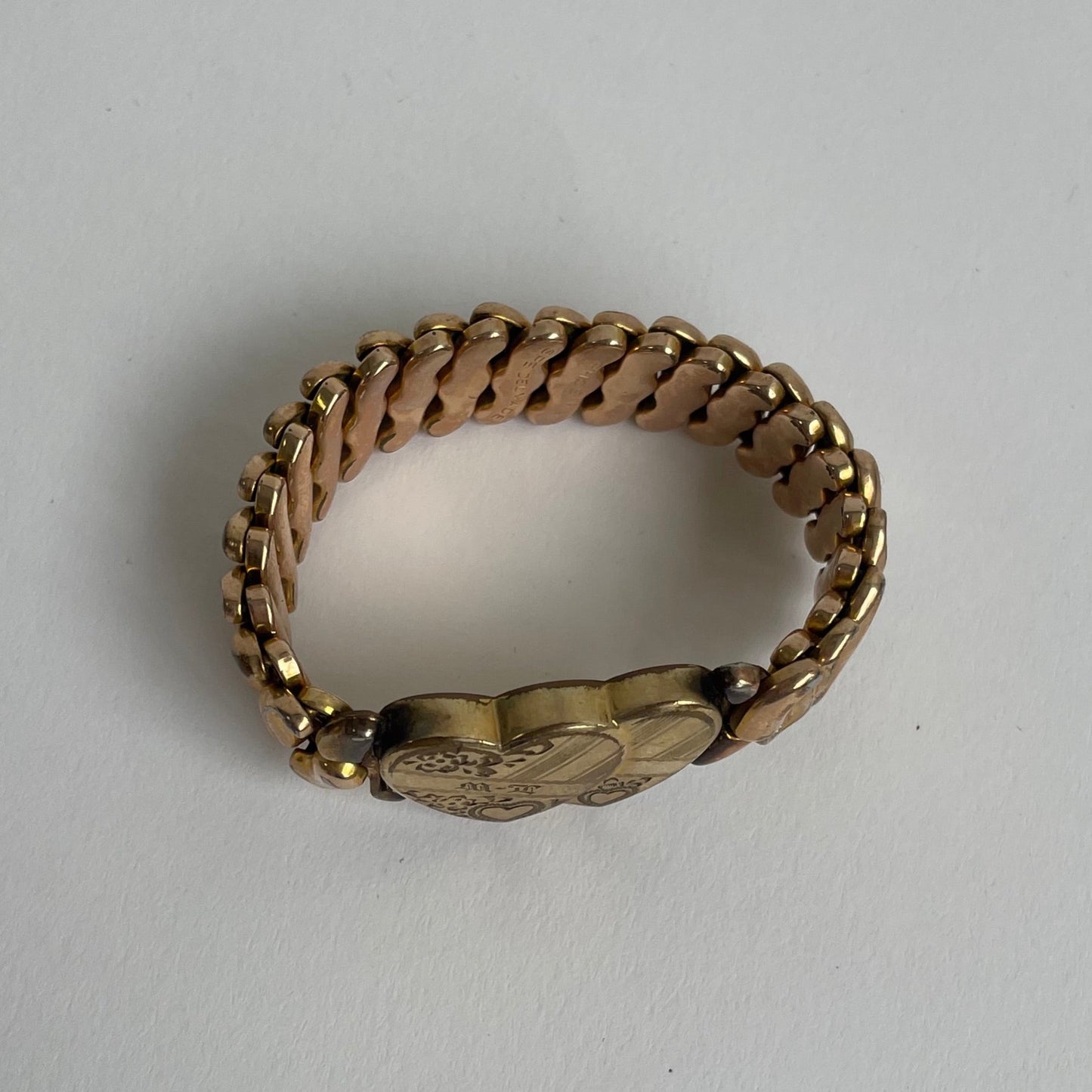 gold fill twin heart bracelet