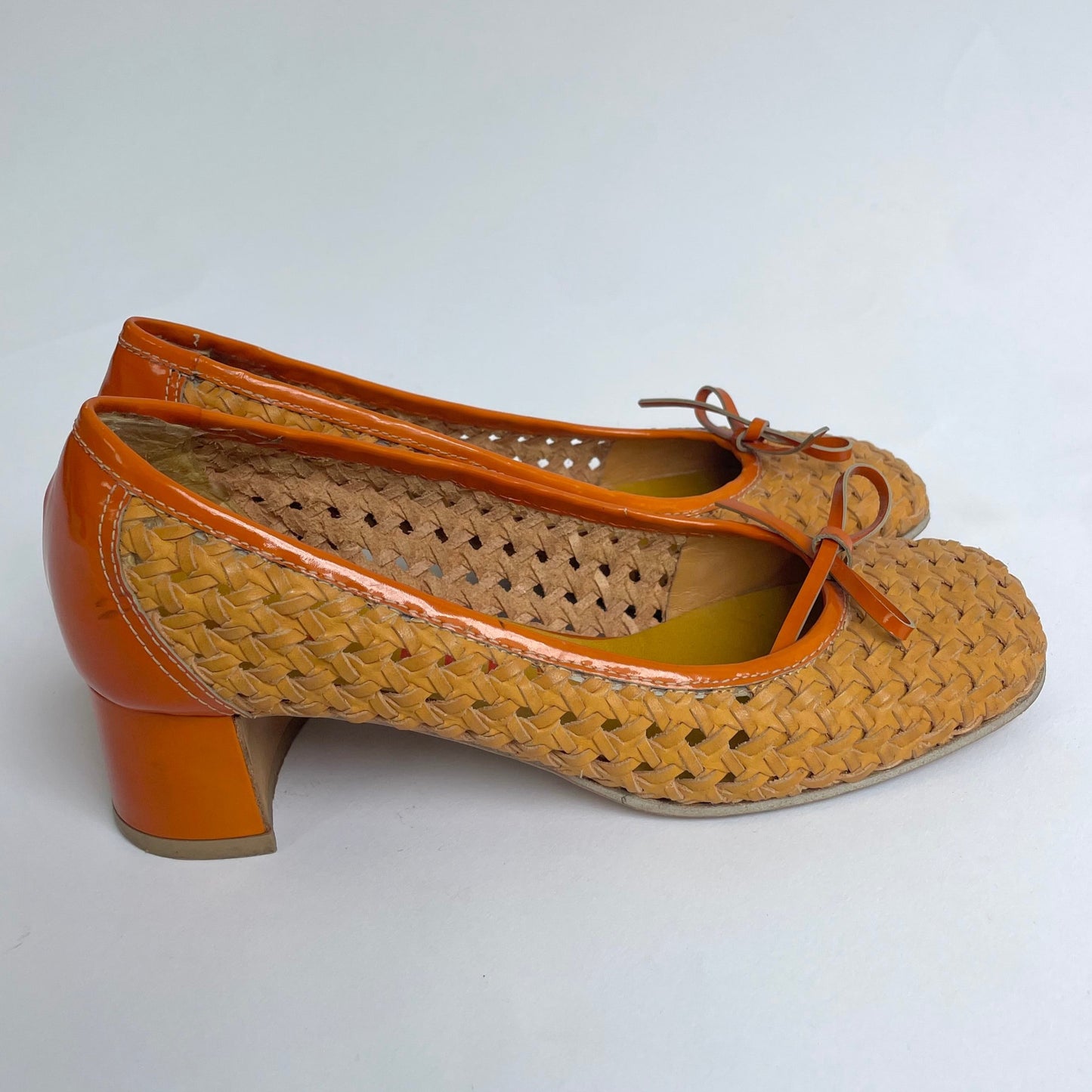 miu miu woven ballet heels