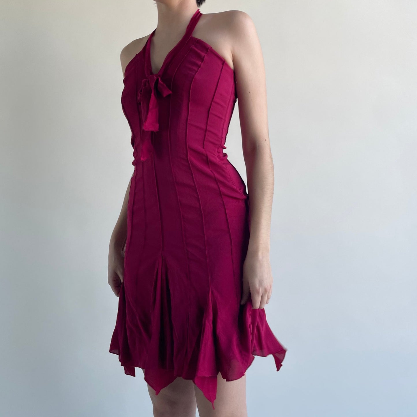 alberta ferretti halter dress