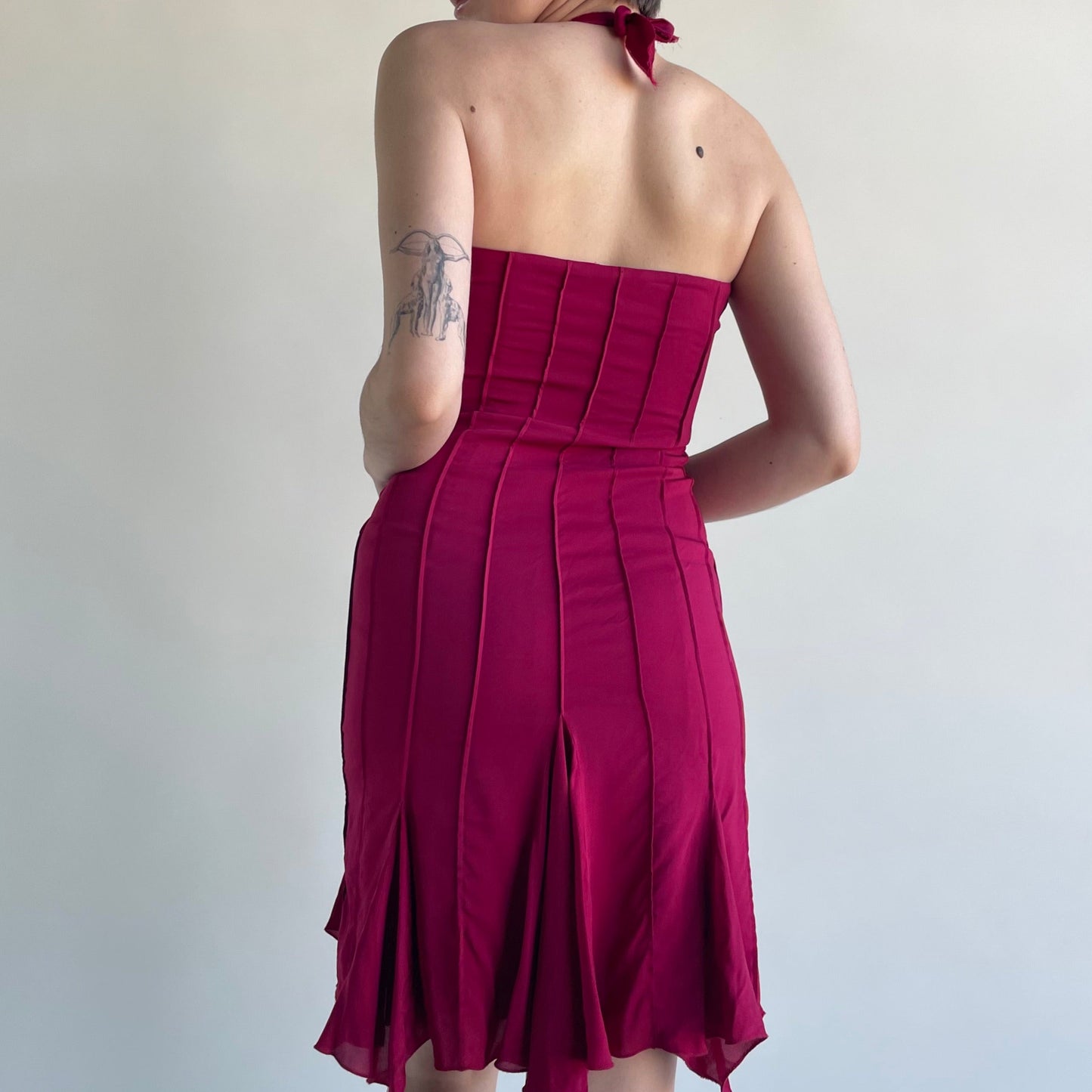 alberta ferretti halter dress