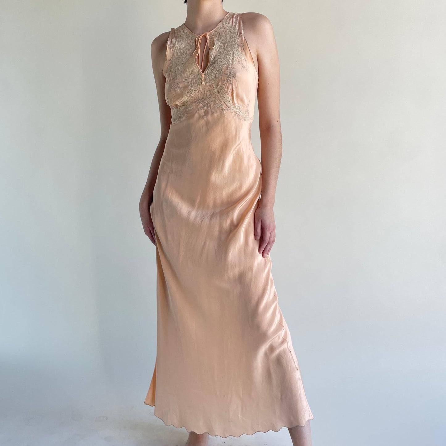 30's silk maxi dress