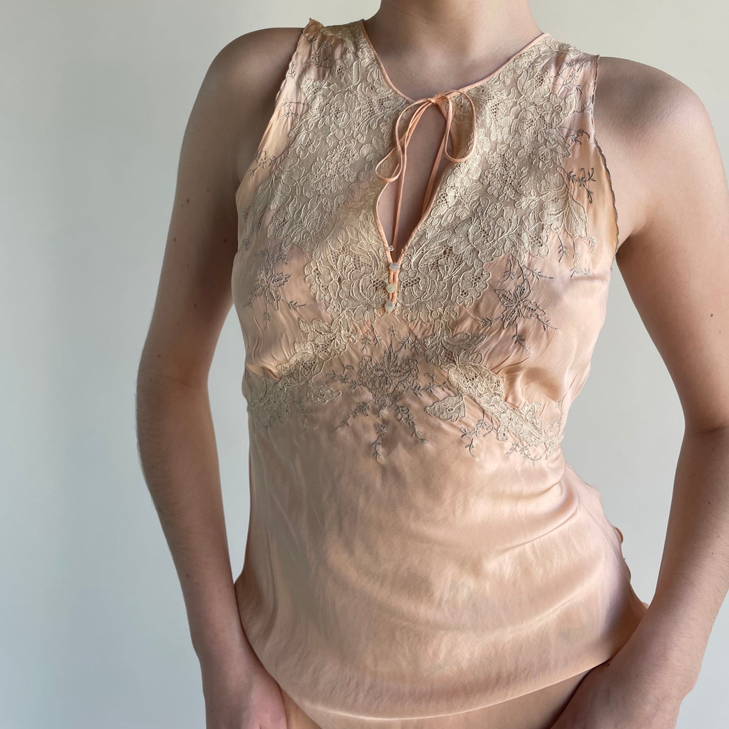30's silk maxi dress