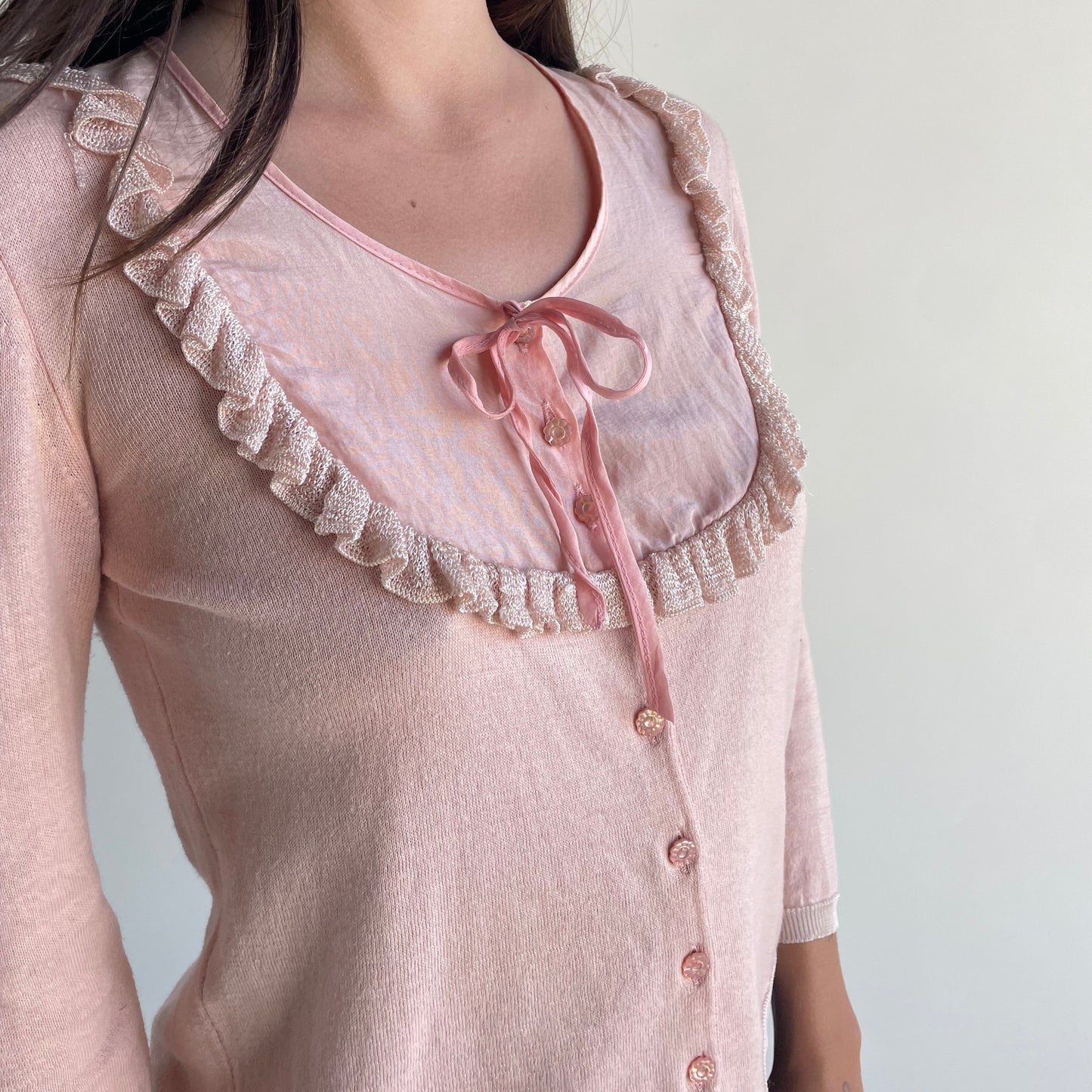 anna molinari pink cardigan