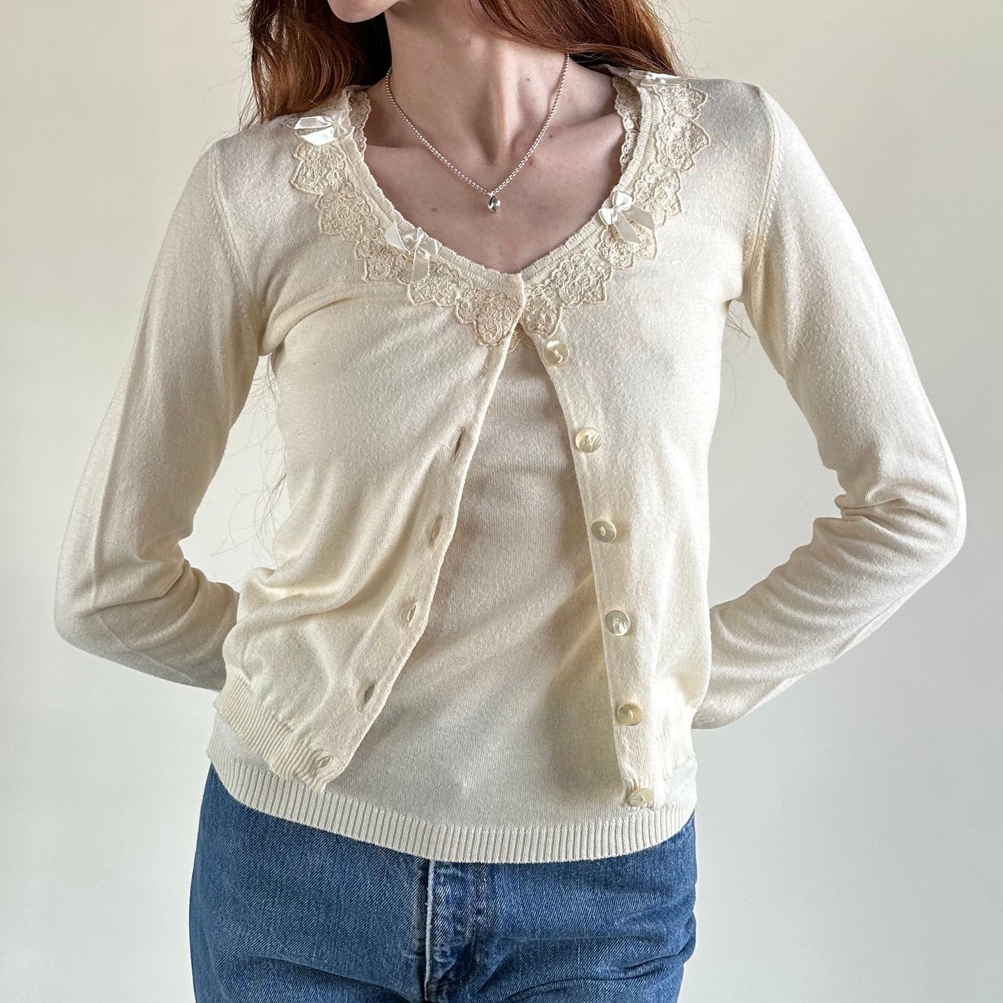 blumarine cream cardigan