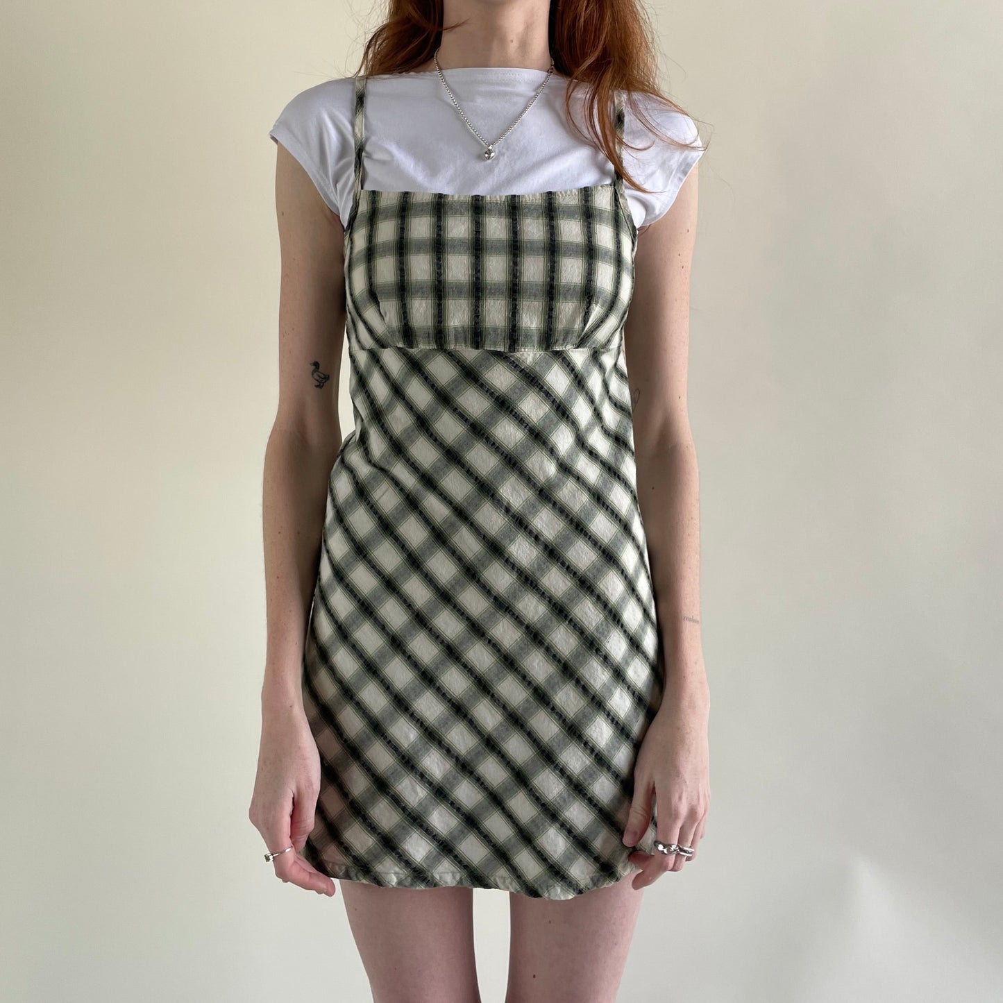 plaid mini dress