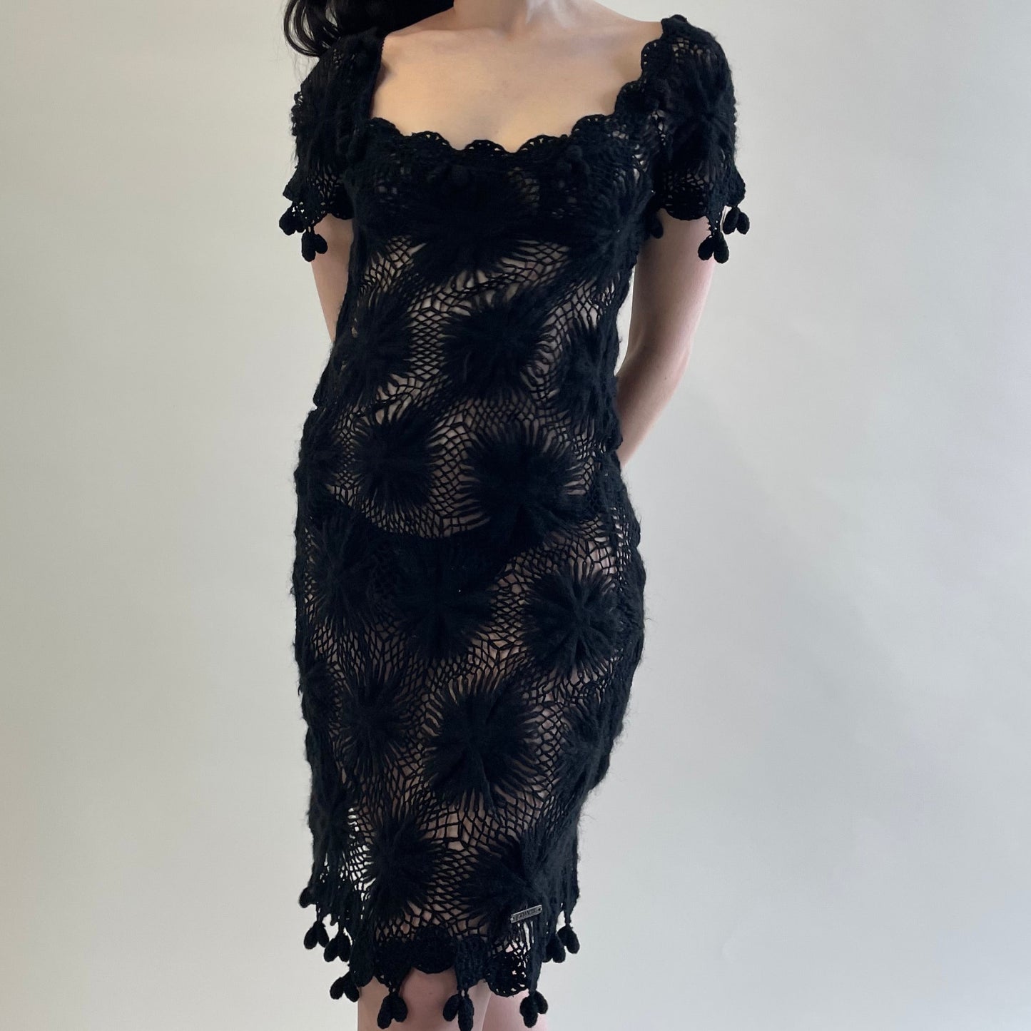 john galliano crochet dress