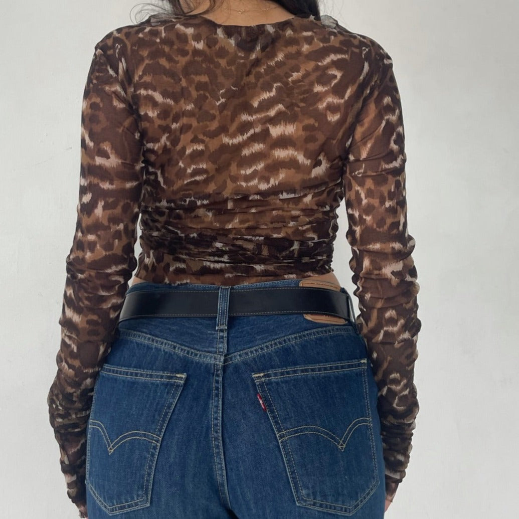 leopard wrap top