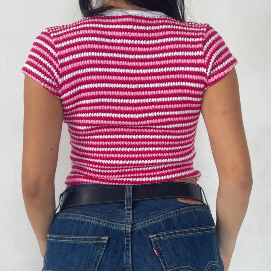 pink crop top
