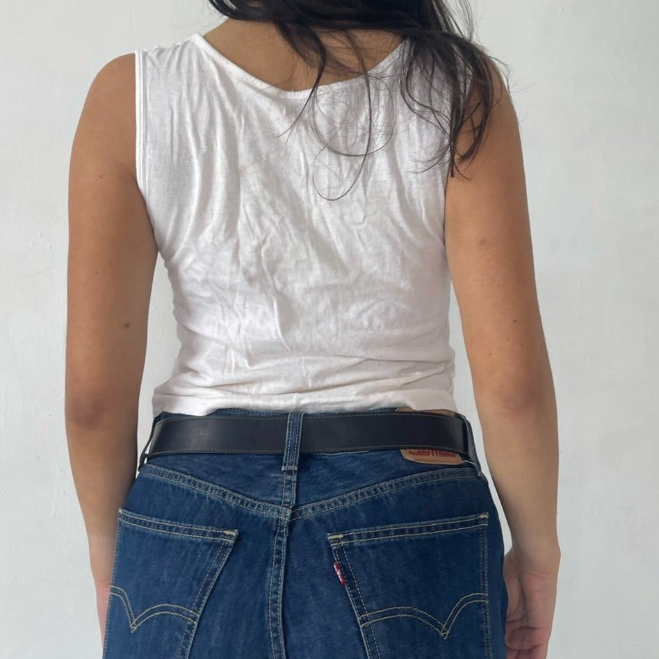 off-white lace tank