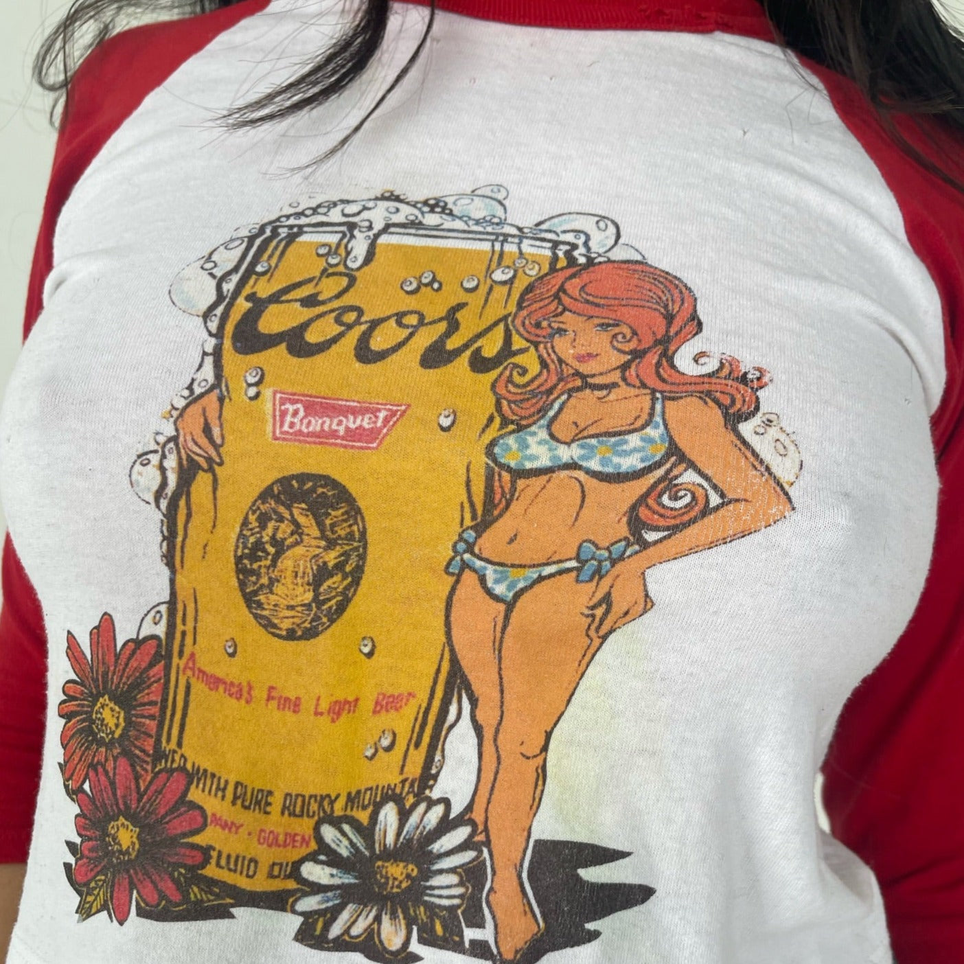 red baseball tee