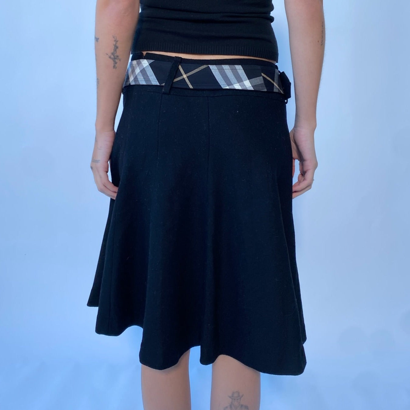 black burberry skirt