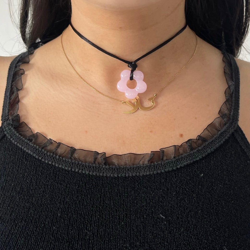 flower glass choker