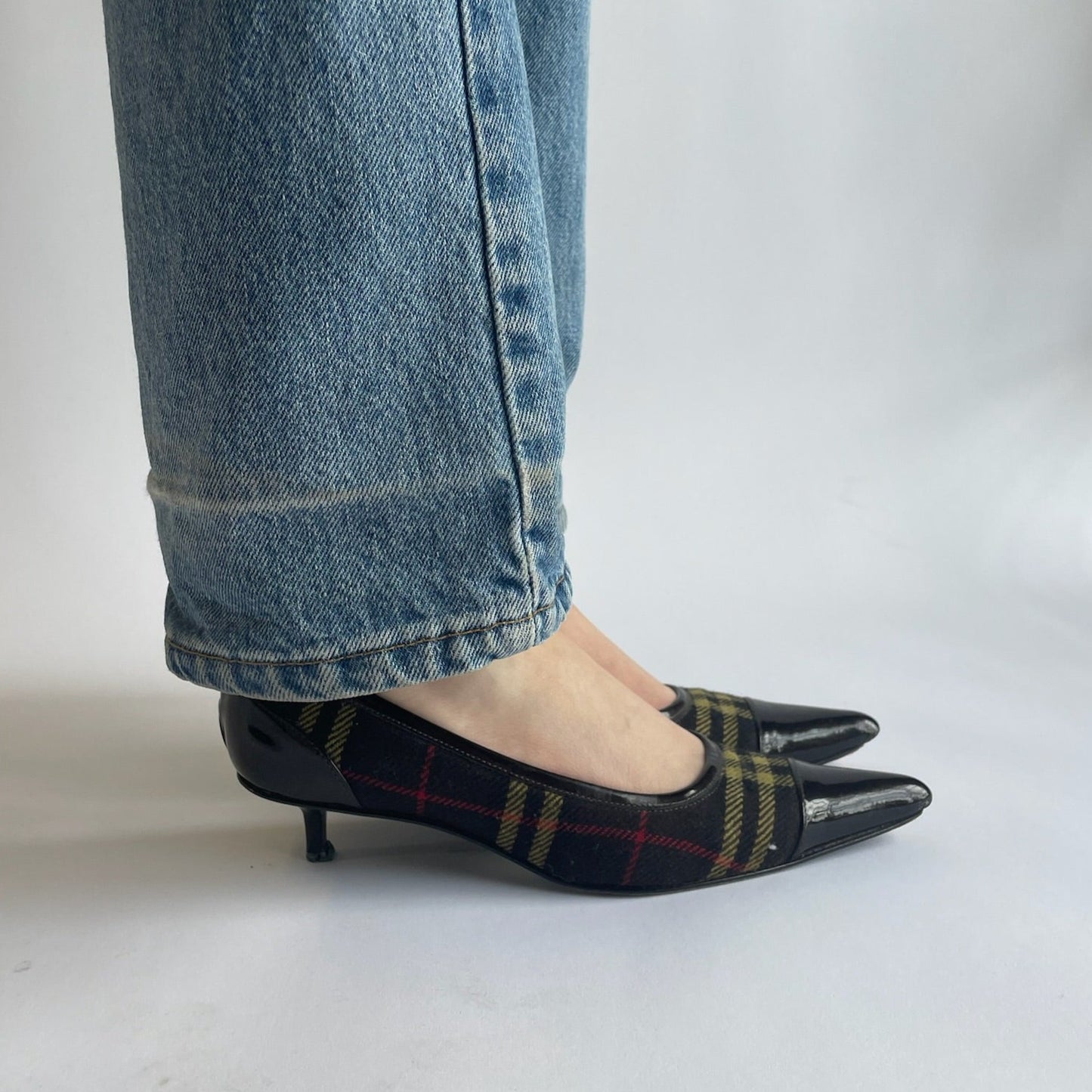 dolce & gabbana plaid heels