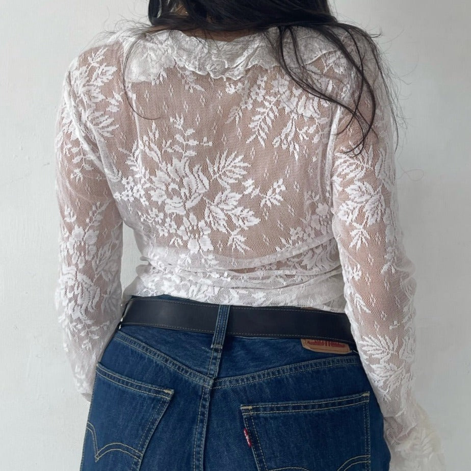 white lace top