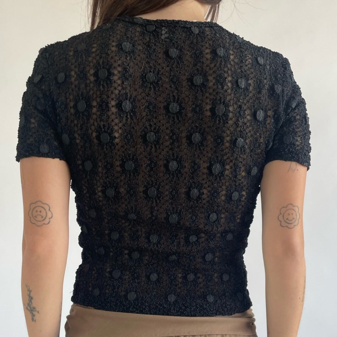 black flower tee