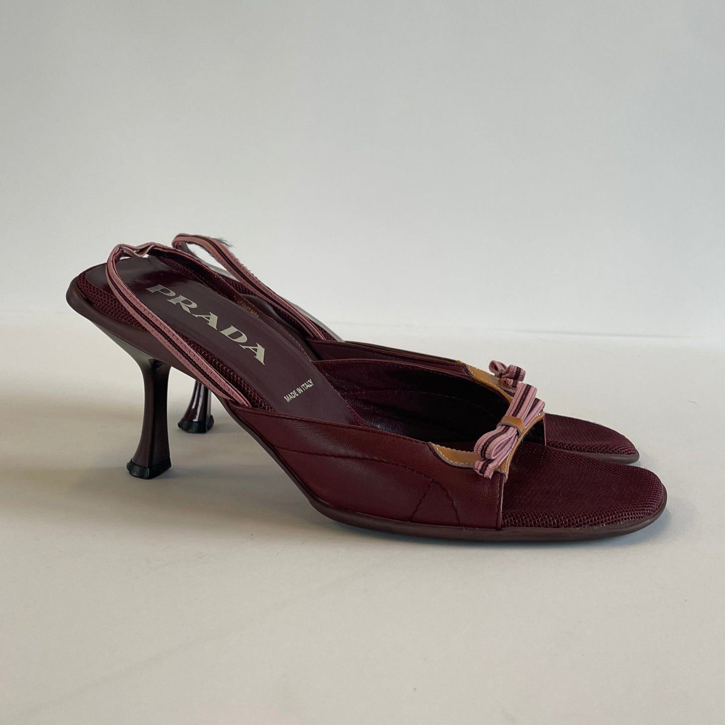 maroon prada heels