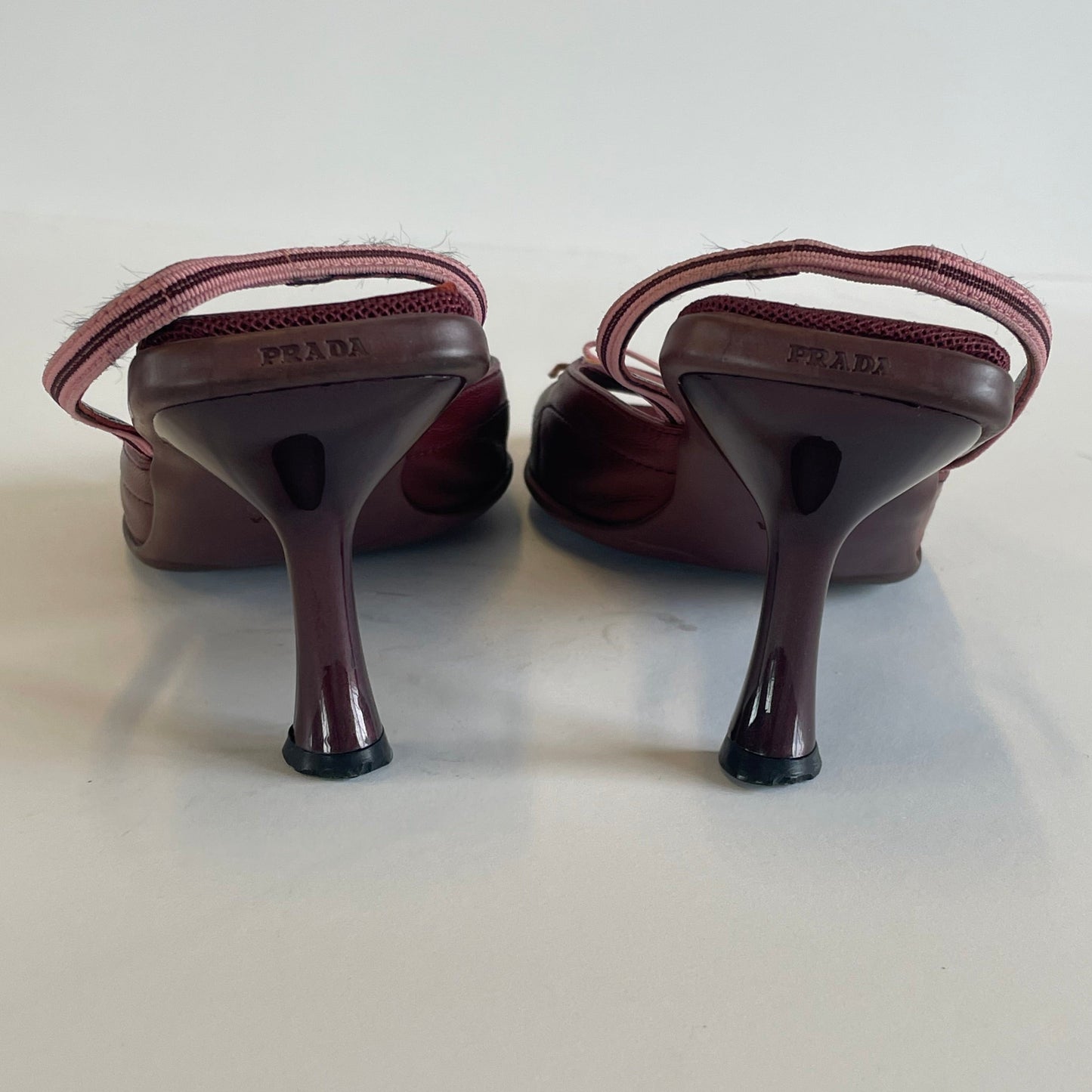 maroon prada heels