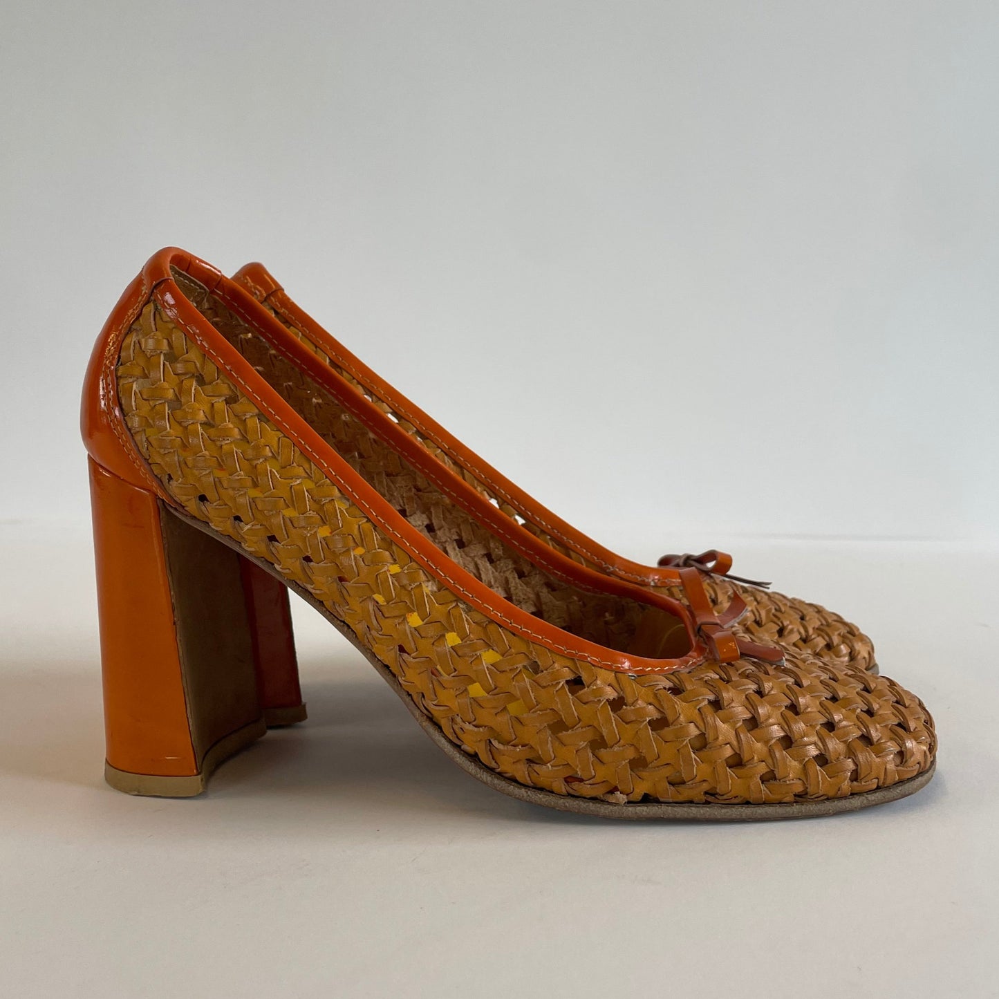miu miu woven ballet heels