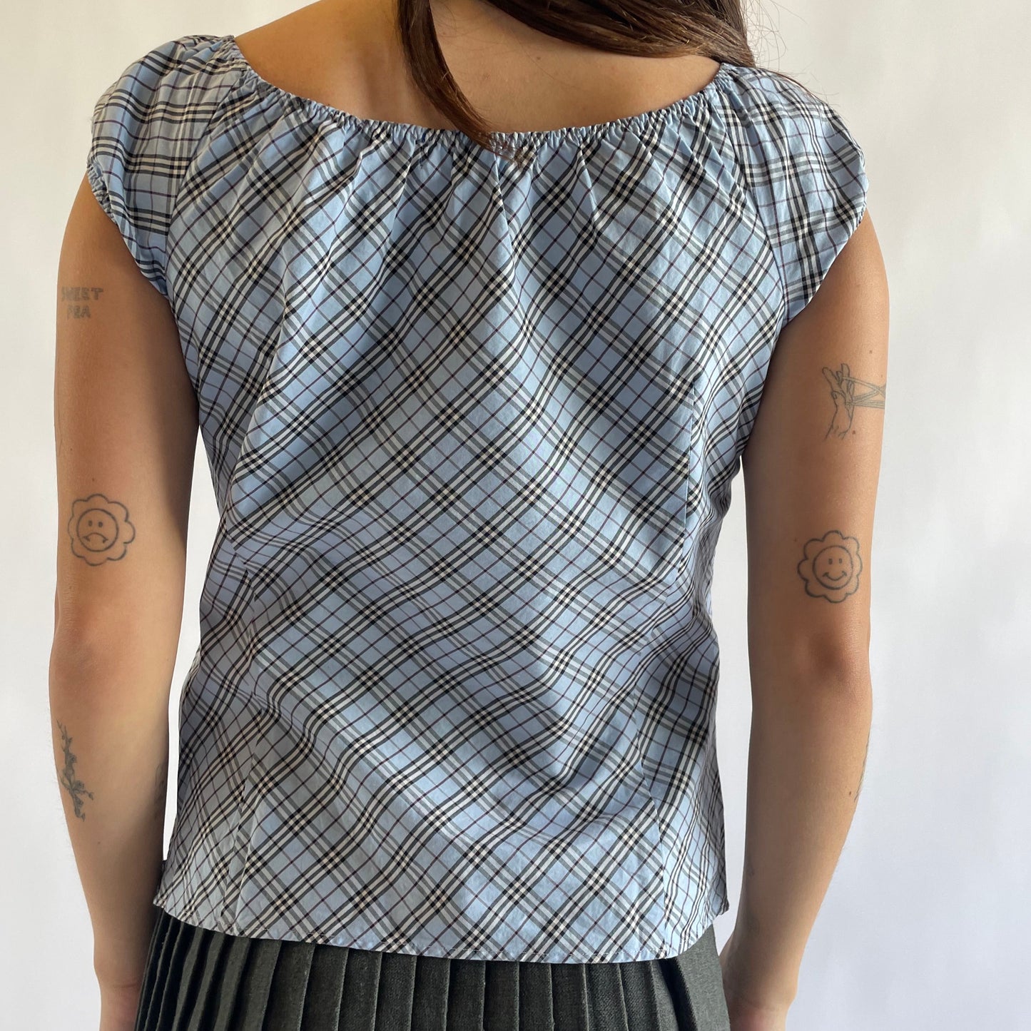 burberry blue babydoll top