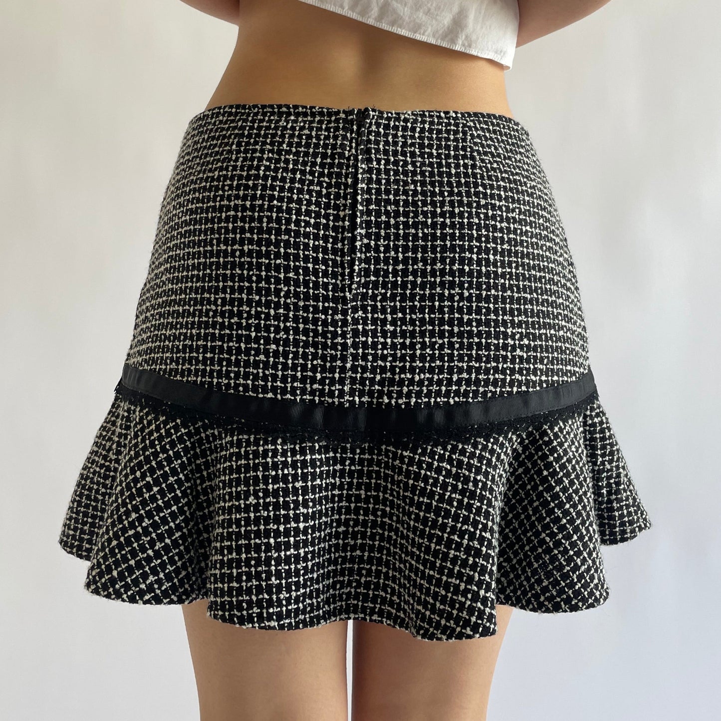 tweed mini skirt