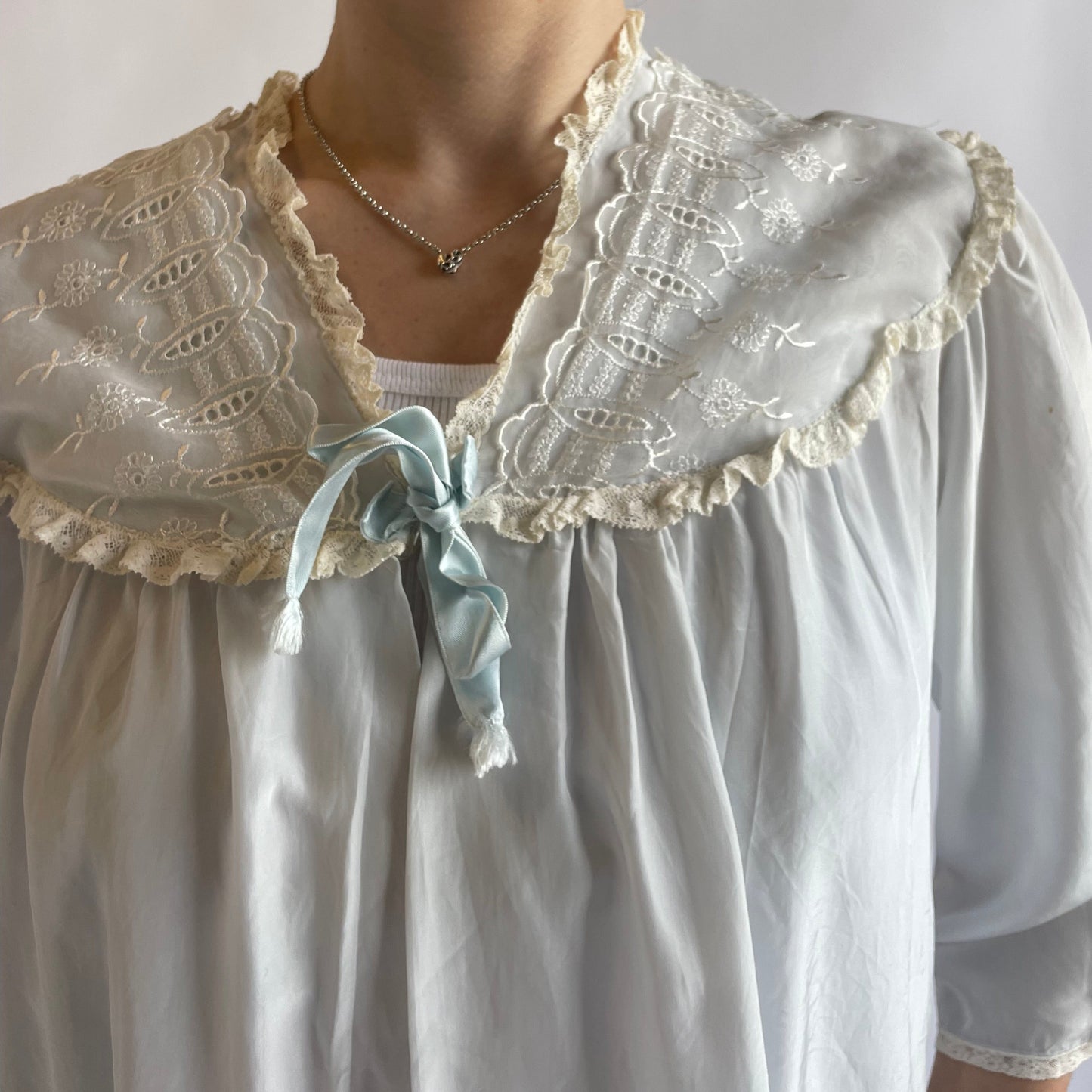light blue bed jacket
