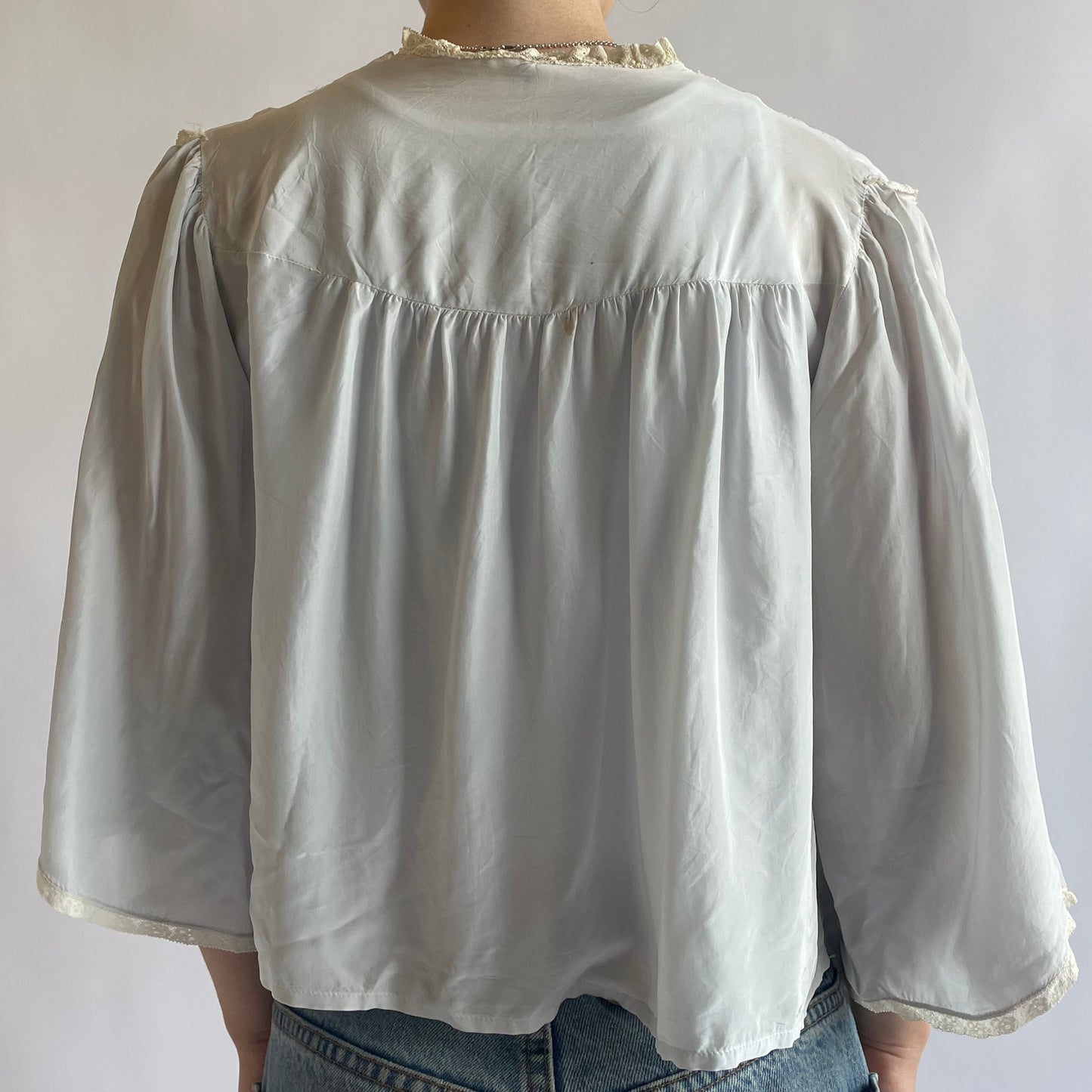 light blue bed jacket