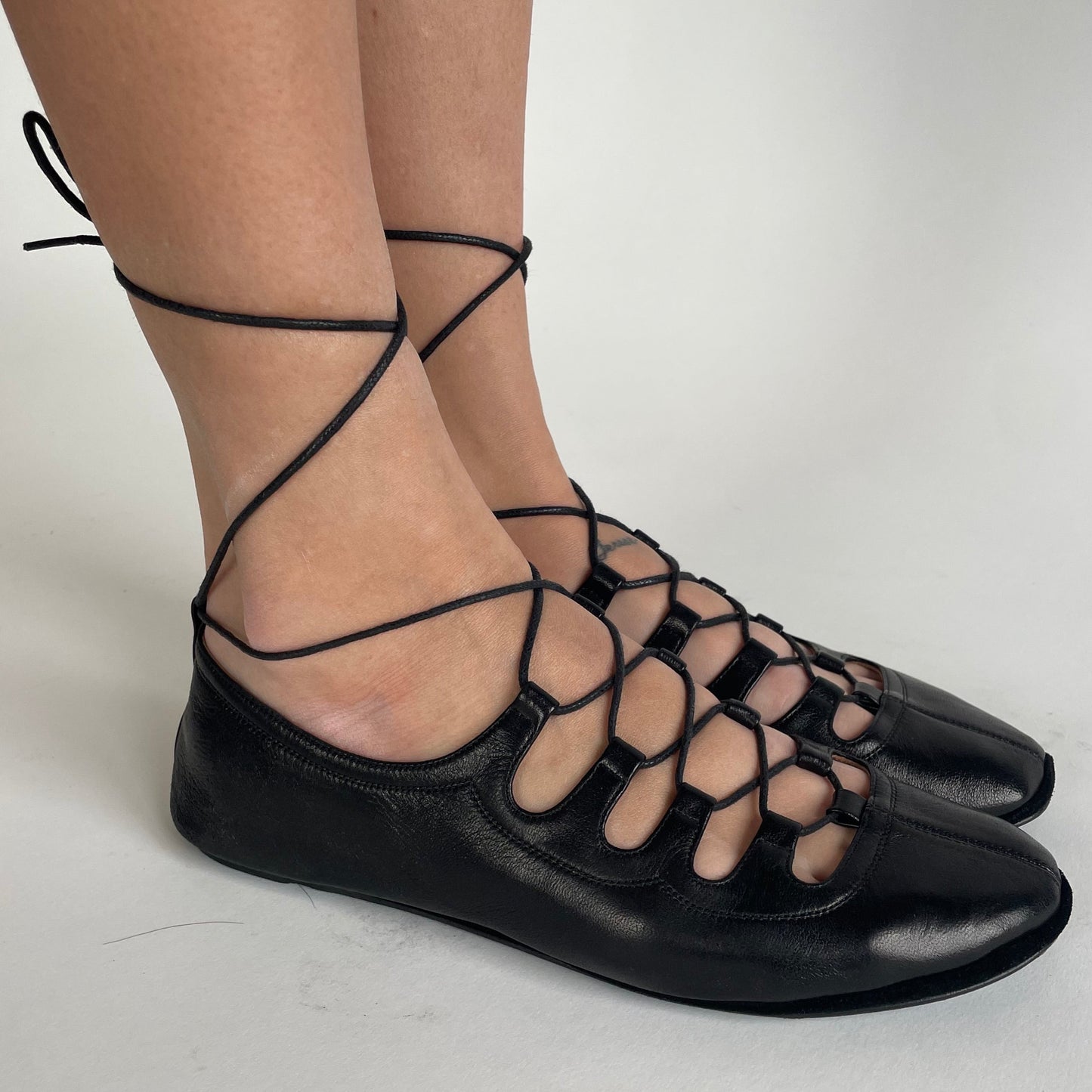 sonia rykiel lace-up ballet flats