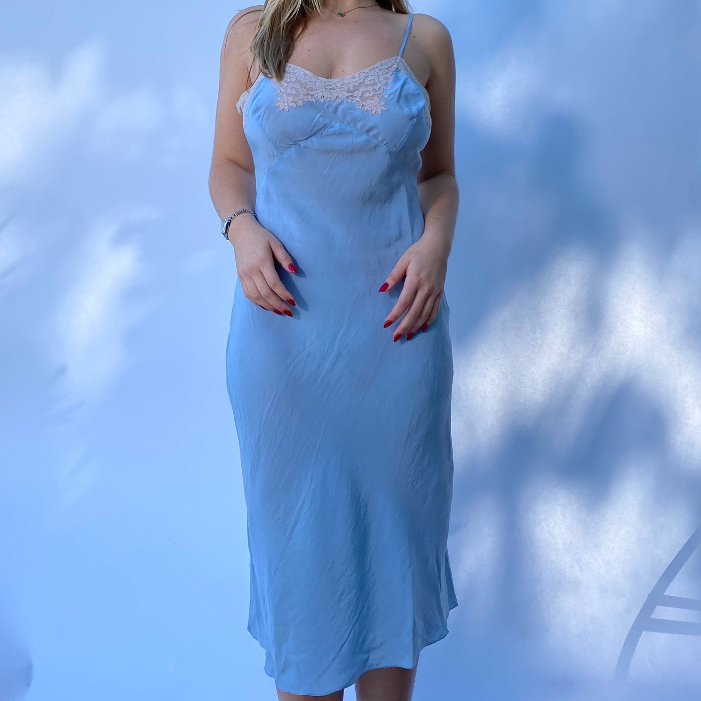 robins egg slip dress