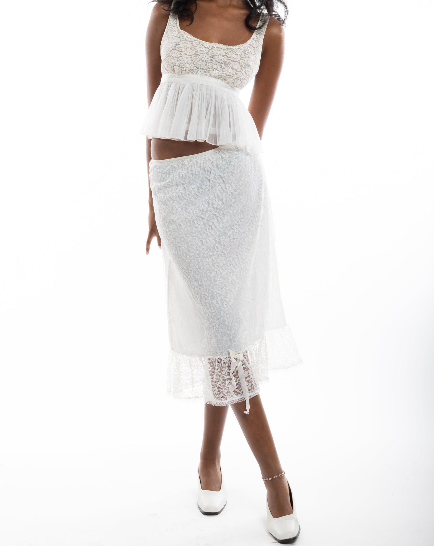 lace midi skirt