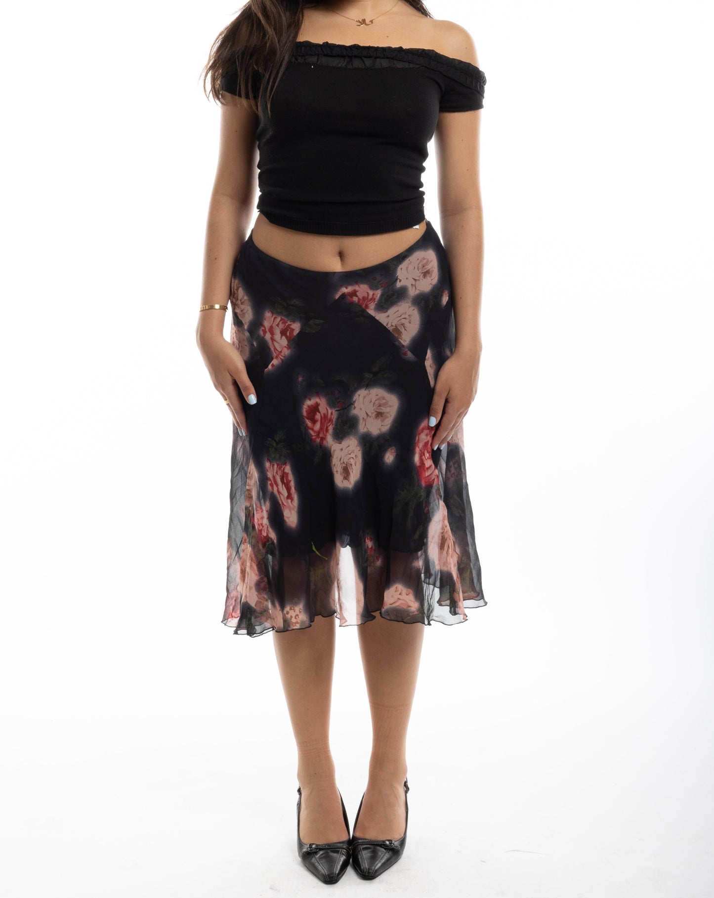 blumarine floral skirt