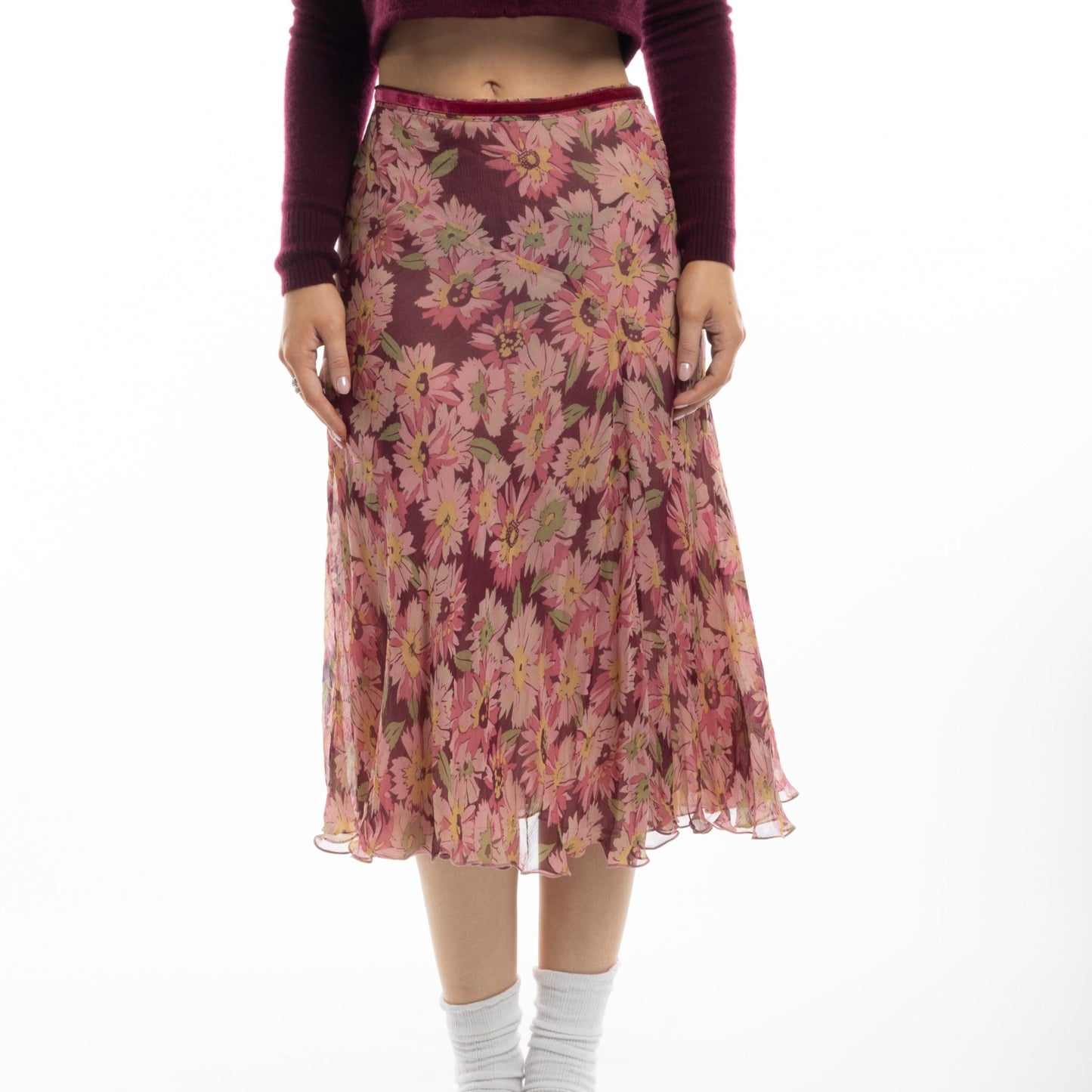 blumarine burgundy skirt