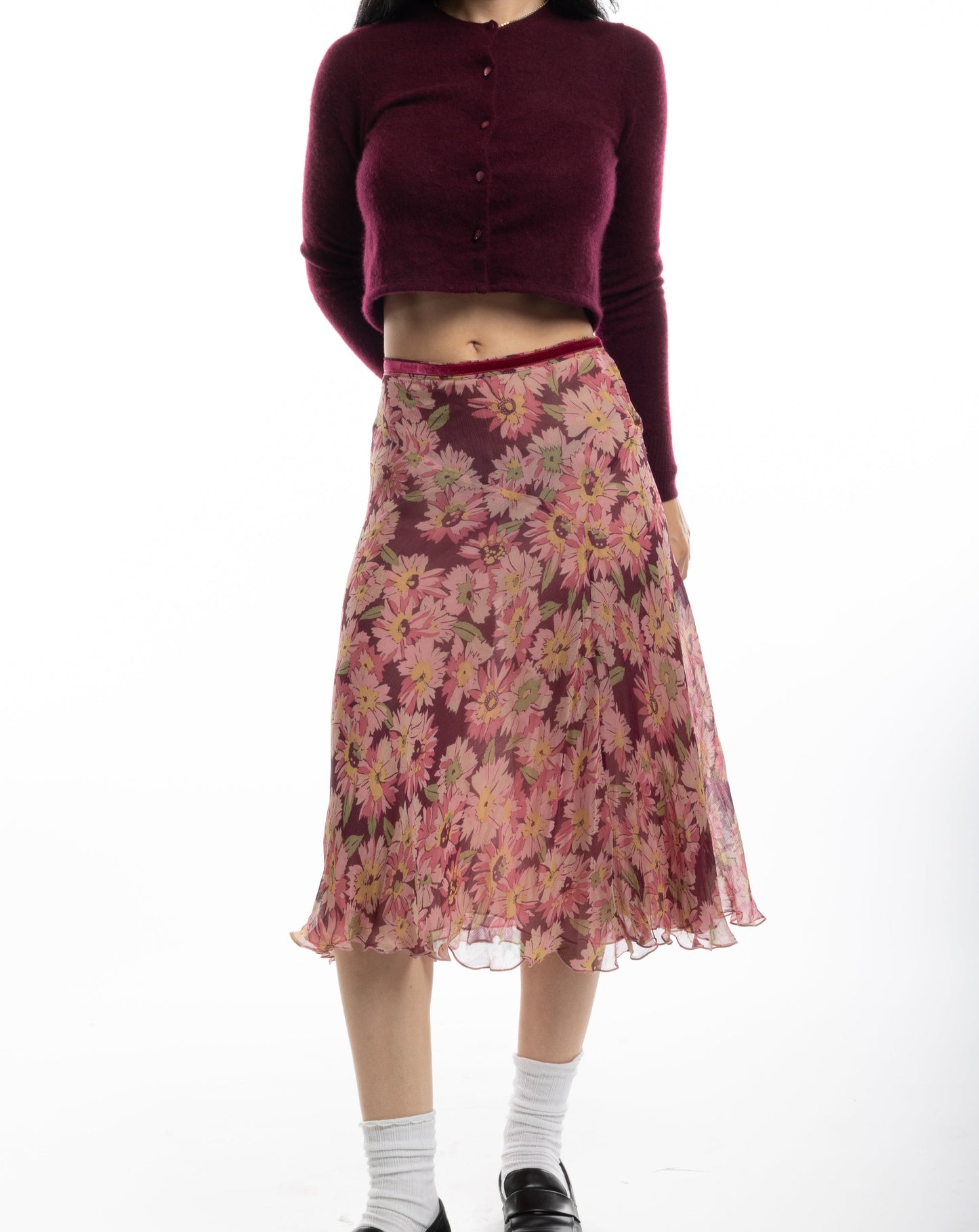 blumarine burgundy skirt
