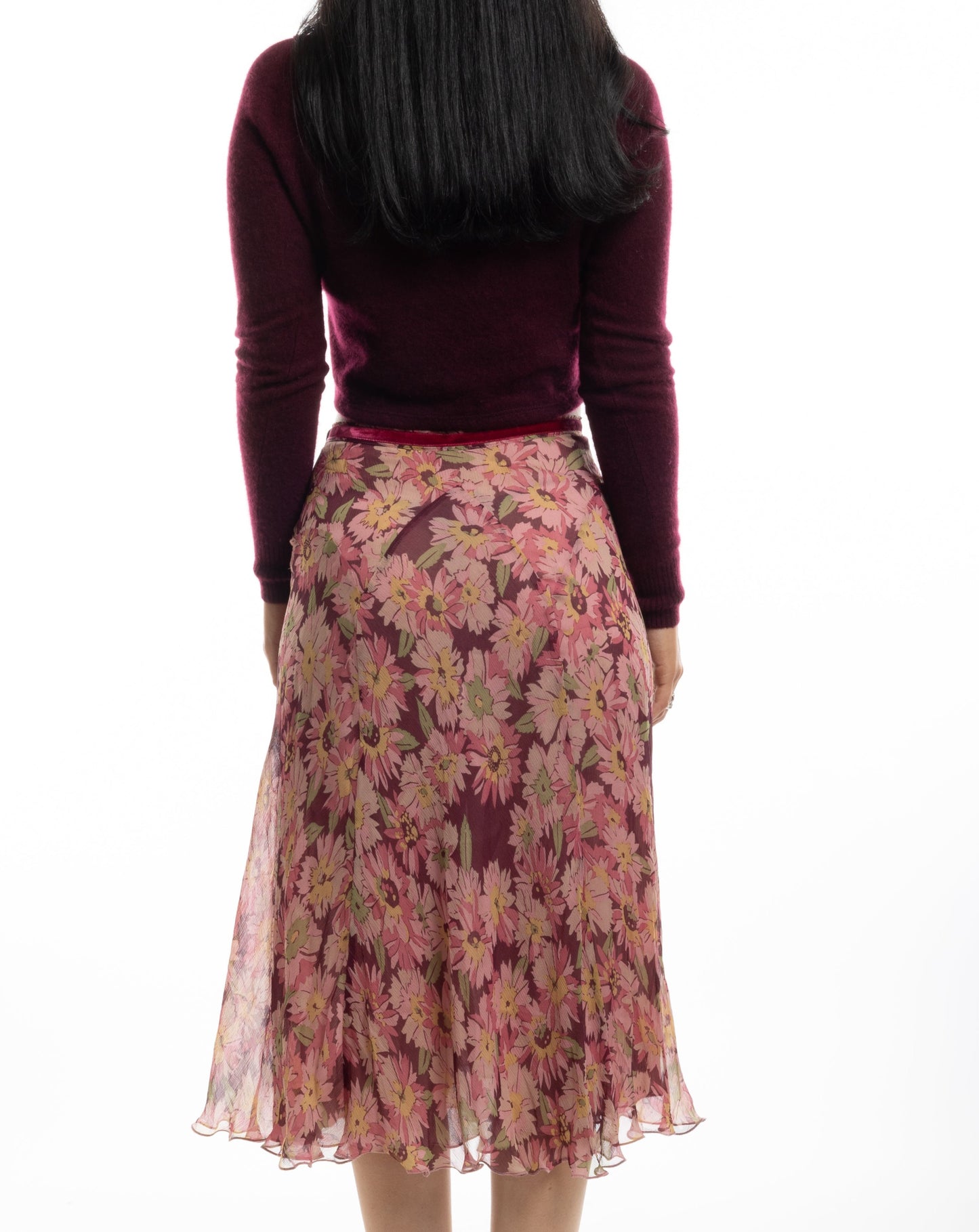 blumarine burgundy skirt