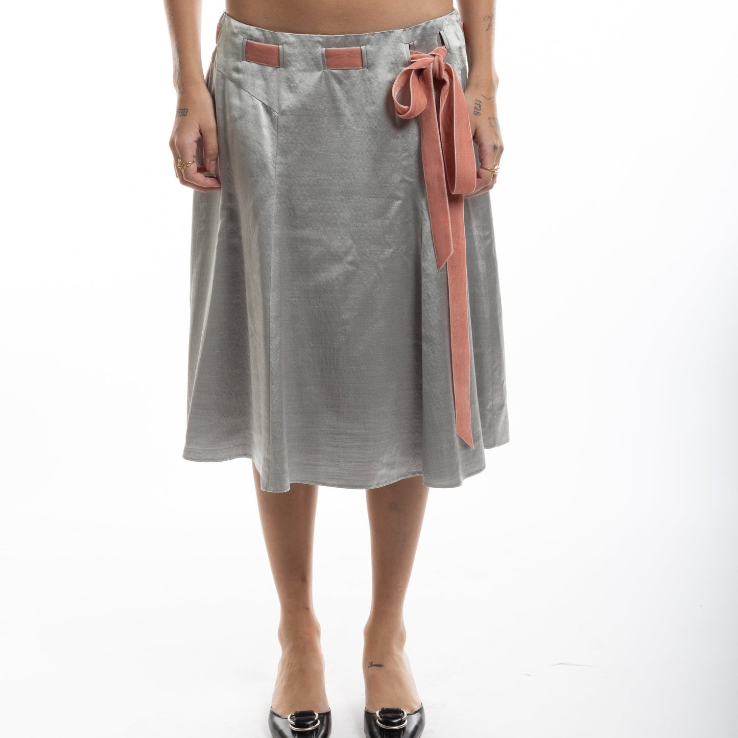 blumarine pink bow skirt