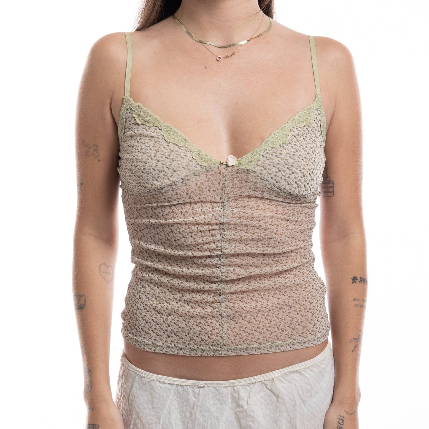 floral mesh cami