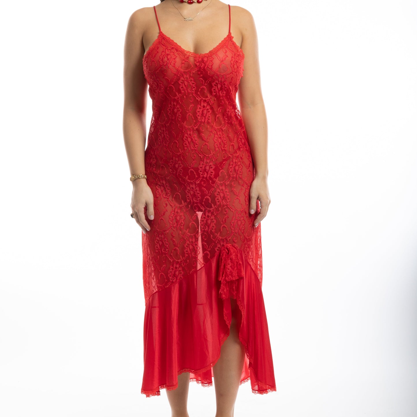 red lace dress