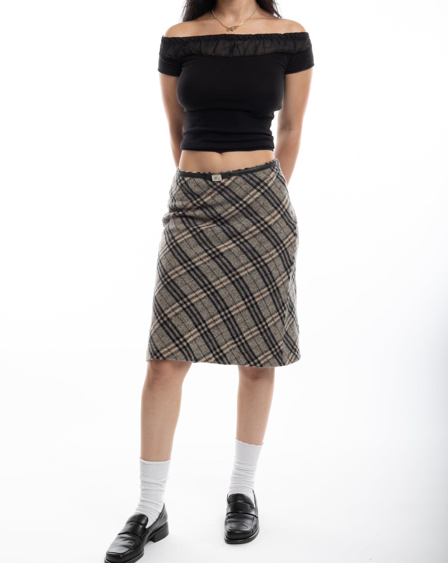 burberry midi skirt