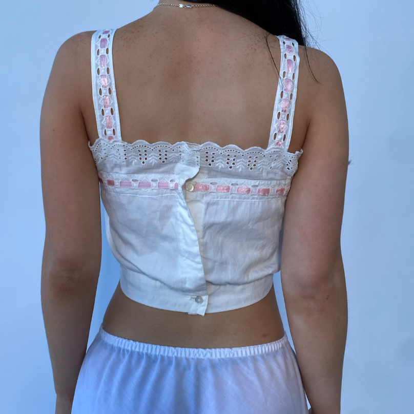 pink ribbon corset cover