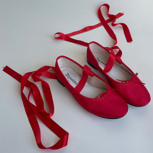 repetto red ballet flats
