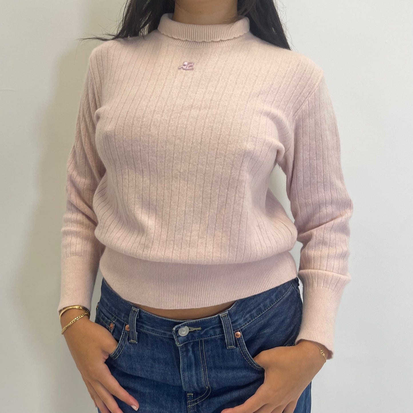 courreges pink sweater