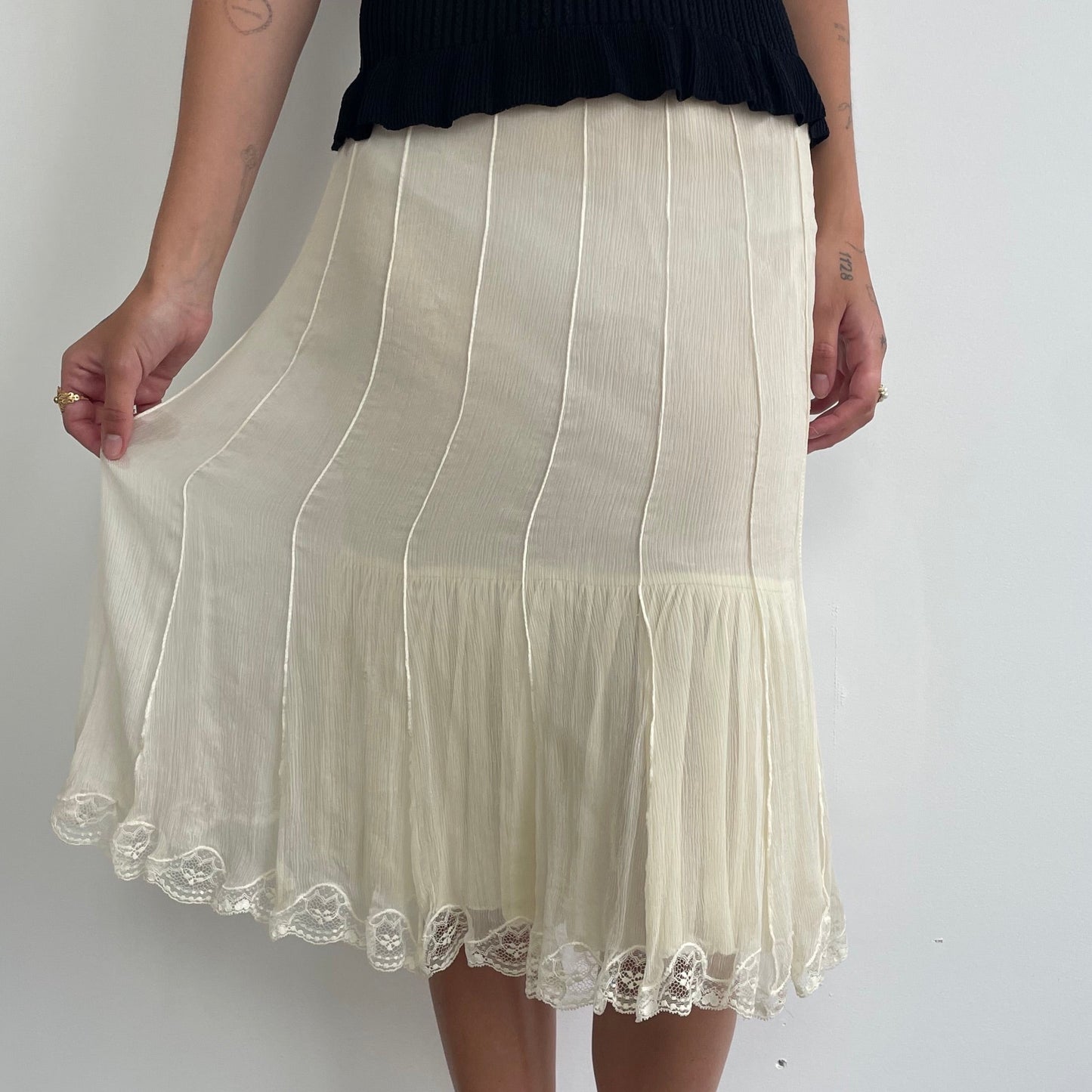 blumarine cream skirt