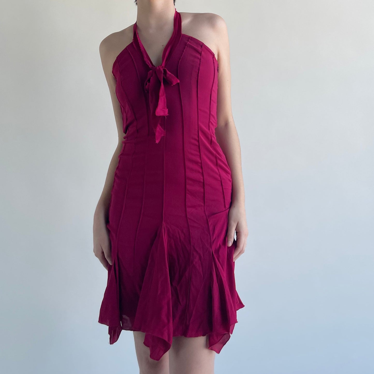 alberta ferretti halter dress