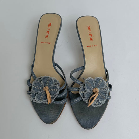 miu miu denim sandals