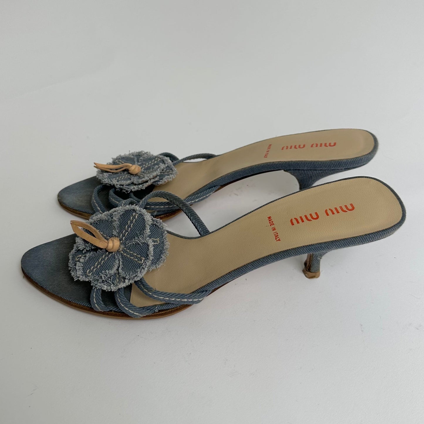 miu miu denim sandals