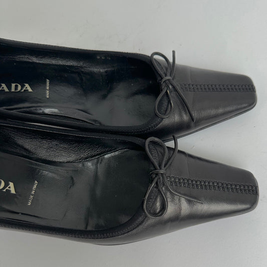 prada bow kitten heels