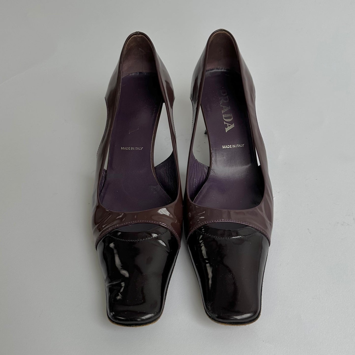 prada purple heels