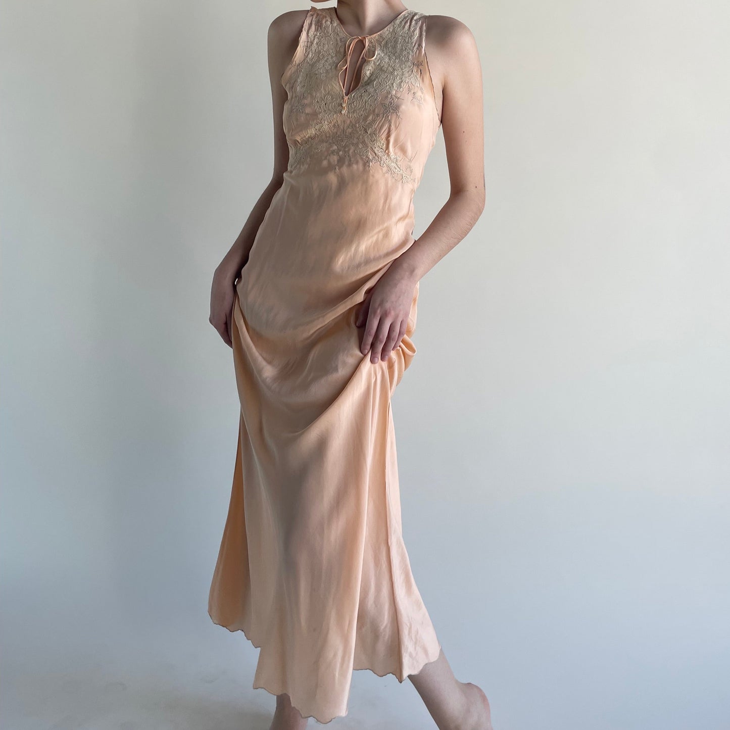 30's silk maxi dress